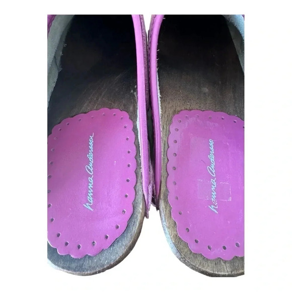 Hanna Andersson Leather Pink Floral Clogs womens size 40 - Picture 8 of 10